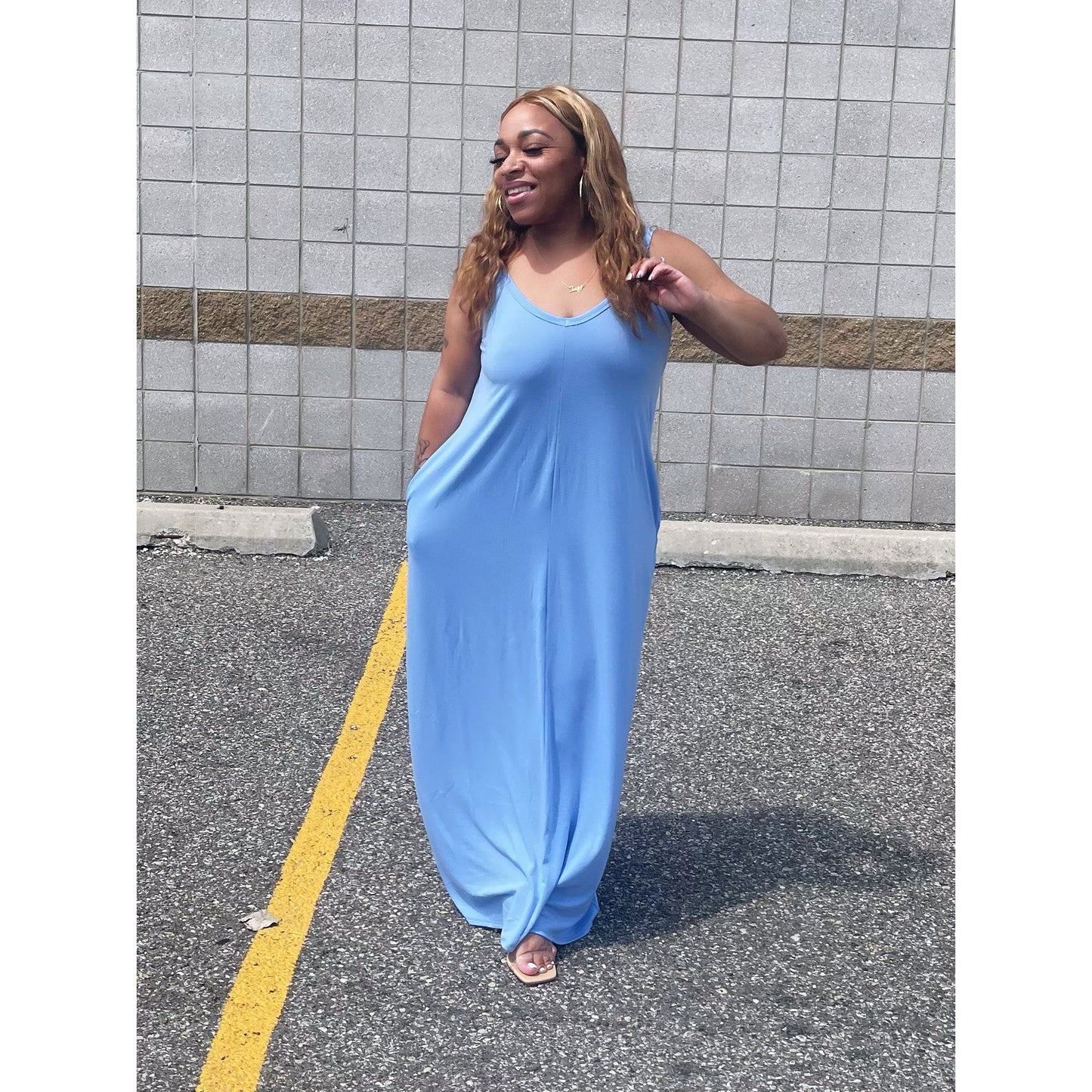 V-Neck Loose Maxi | Curvy
