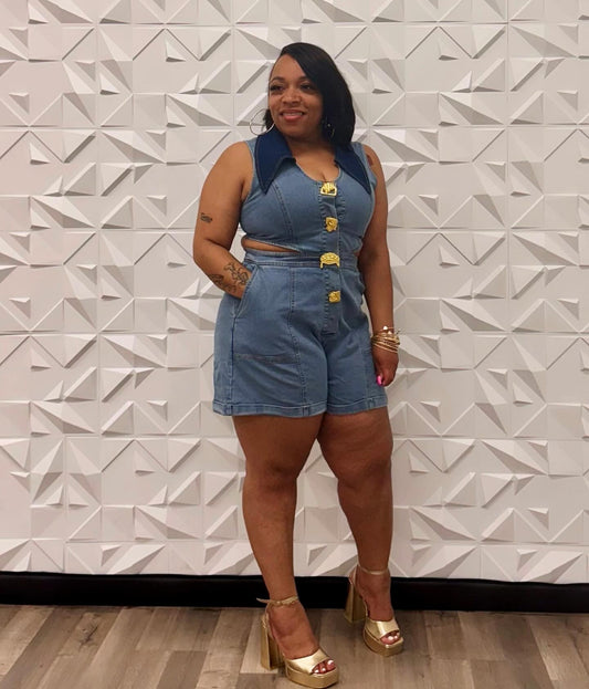Denim Tank Romper