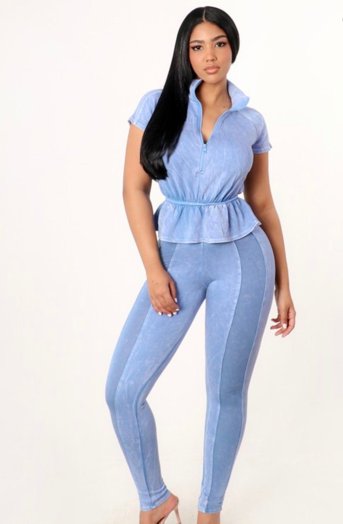 Peplum Washed Set