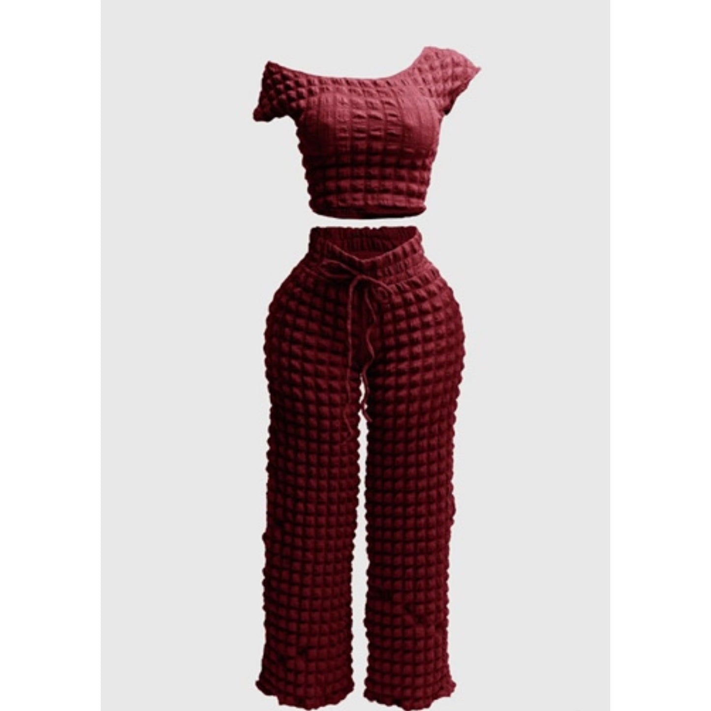 Popcorn Short Sleeve Pants Set