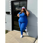 Load image into Gallery viewer, Short Sleeve 2pc Leggings Set (1X-3X)
