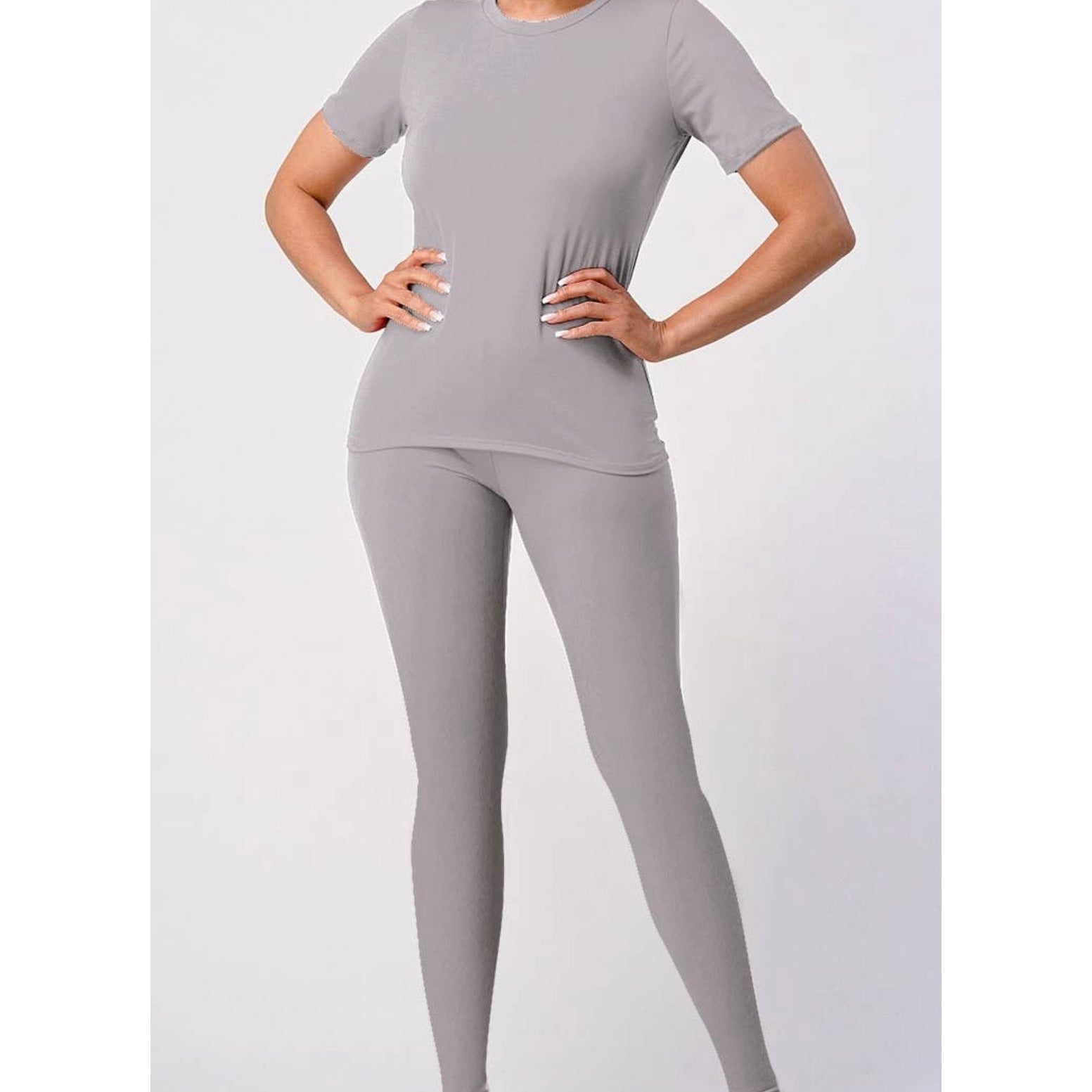 Short Sleeve 2pc Leggings Set (1X-3X)